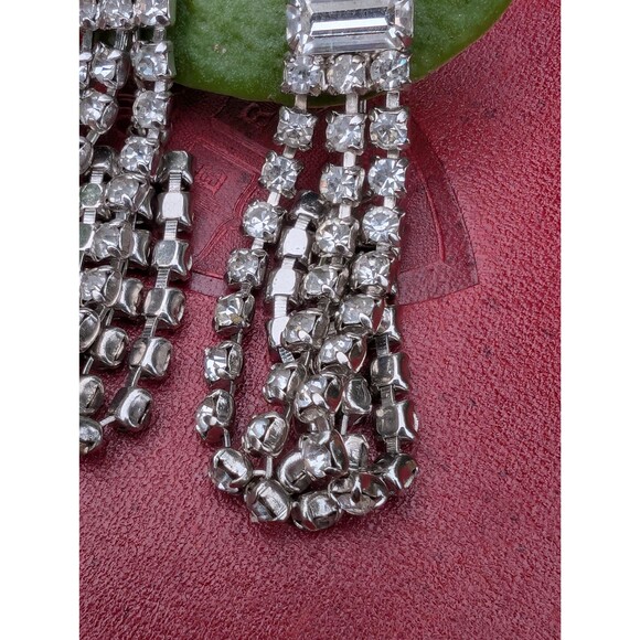 Vintage Rhinestone Screw On Earrings - Formal Wear Jewelry - Wedding Earrings - Picture 2 of 16